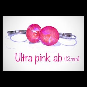 Swarovski crystal earrings ultra pink ab