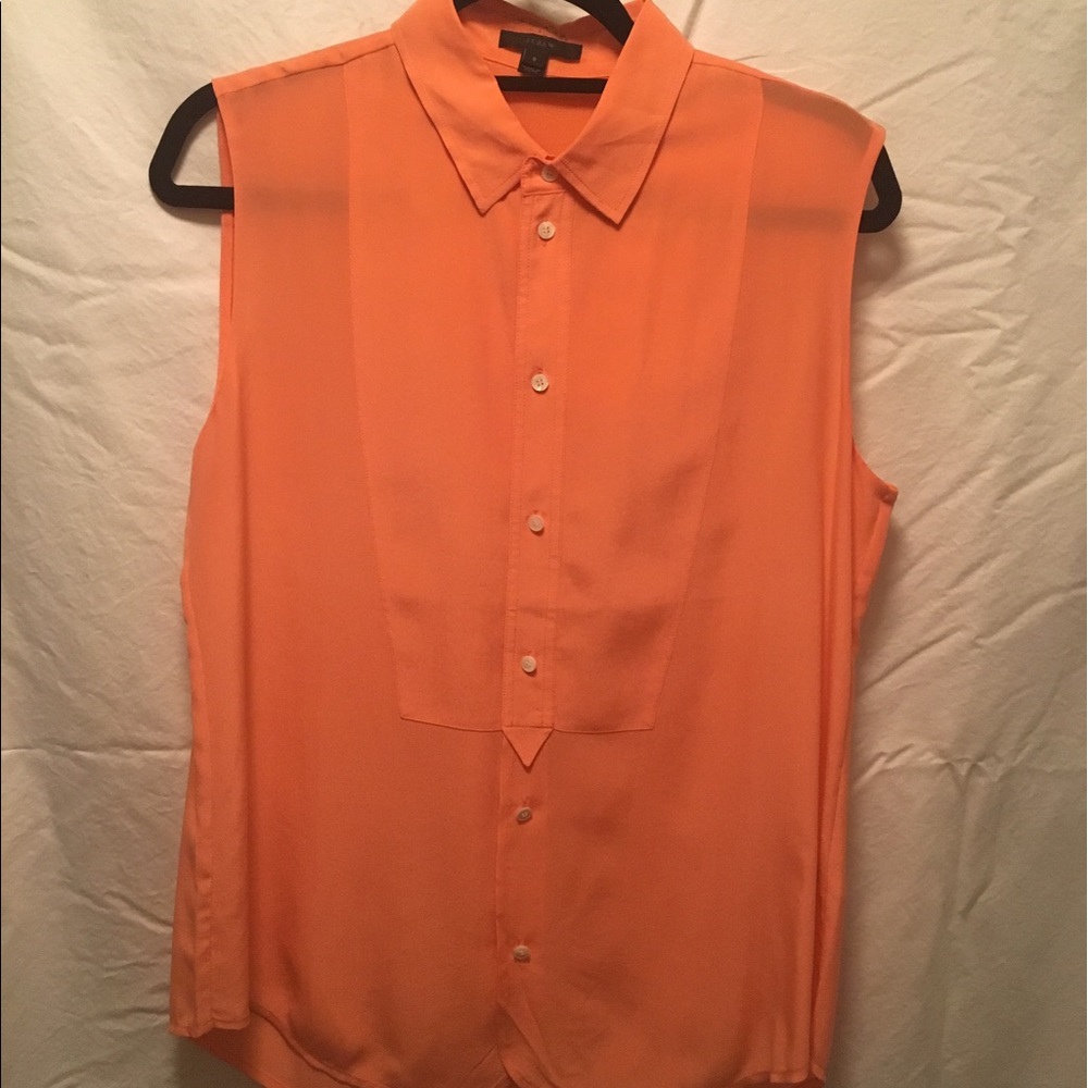 NWOT JCrew sleeveless silk buttondown