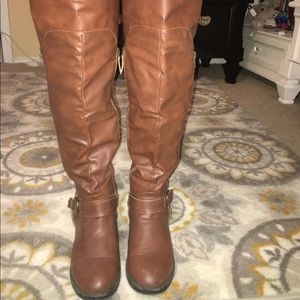Over the Knee Brown Combat boots