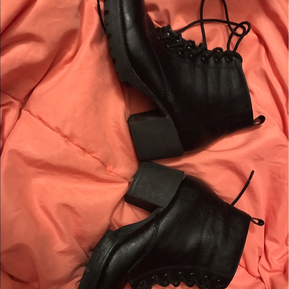 Black combat boots
