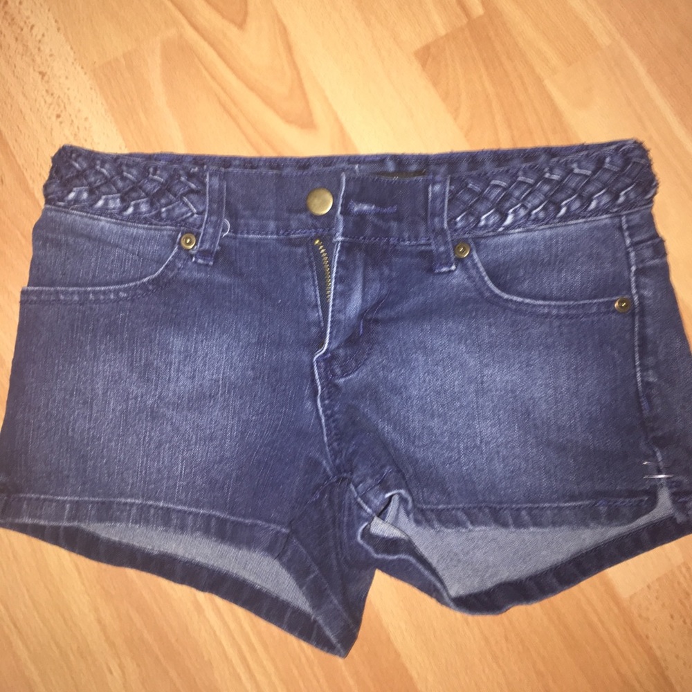Braided Jean Shorts