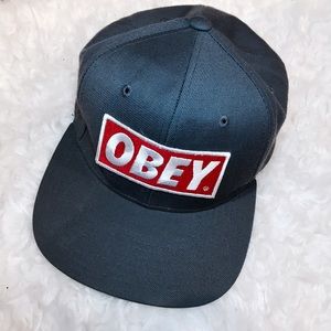 Obey Red box Logo Grey SnapBack hat