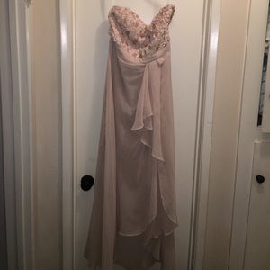 Blush high low dress