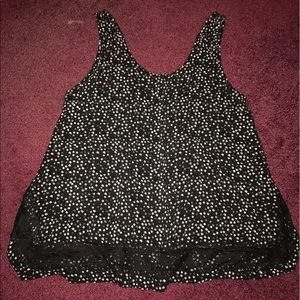 Tank with black lace