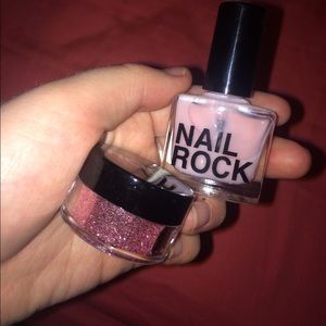 NEVER USED Nail rock nail polish glitter set