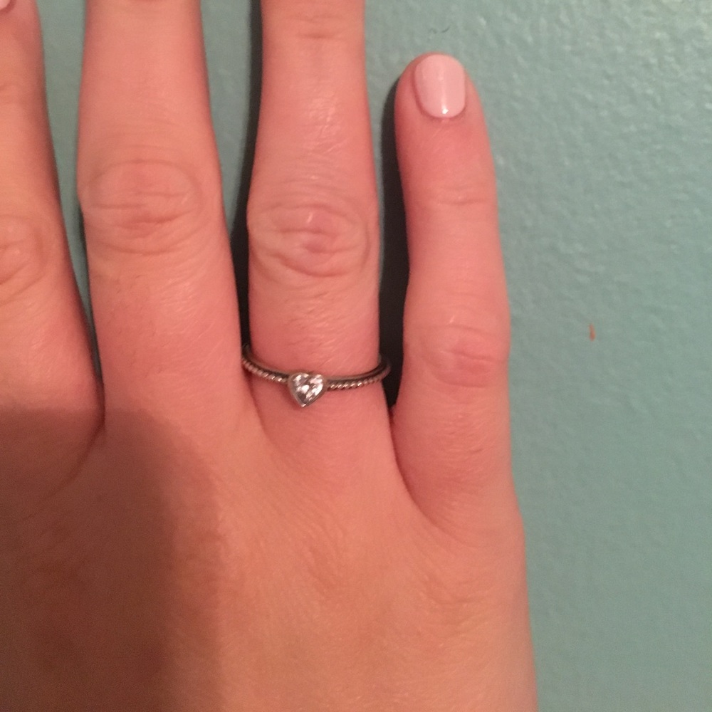 Heart ring with silver diamine by Pandora