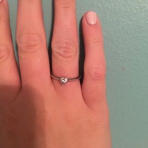 Heart ring with silver diamine by Pandora