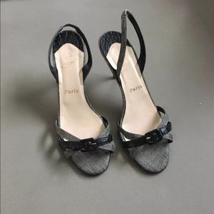 Christian Louboutin black/grey low heels size40