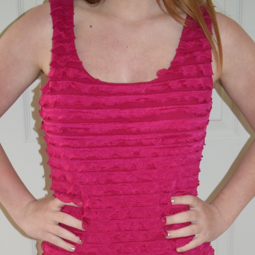 Pink Ruffled Mini Dress