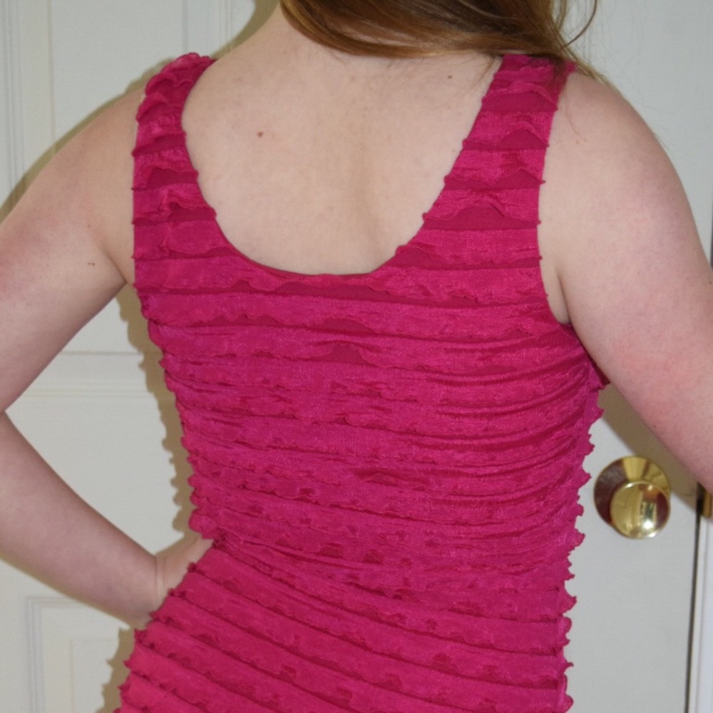 Pink Ruffled Mini Dress - Picture 4 of 4