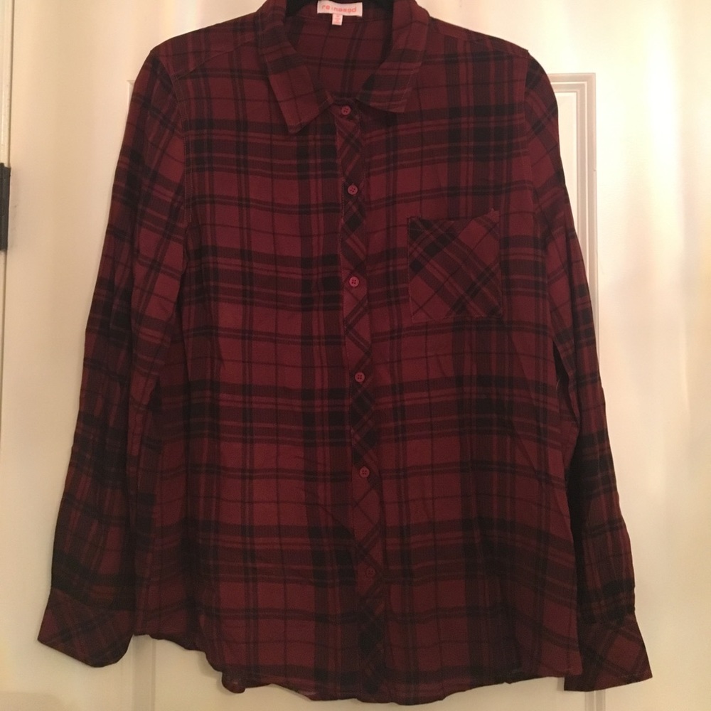 Re:Named Red Plaid Blouse
