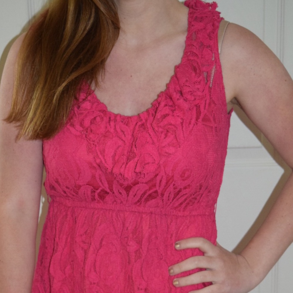 Pink Floral Mini Dress