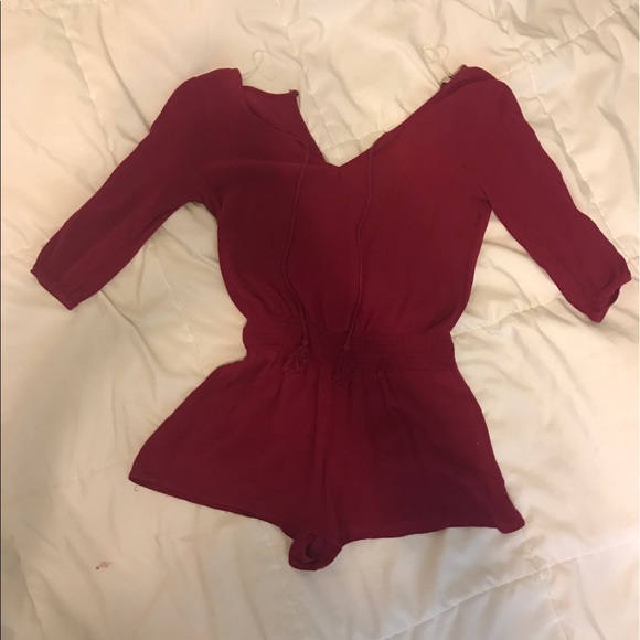 Burgandy Romper - Picture 2 of 2
