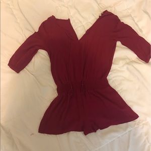 Burgandy Romper