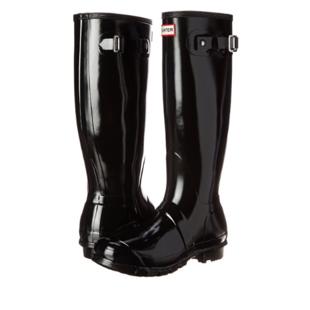 glossy hunter boots