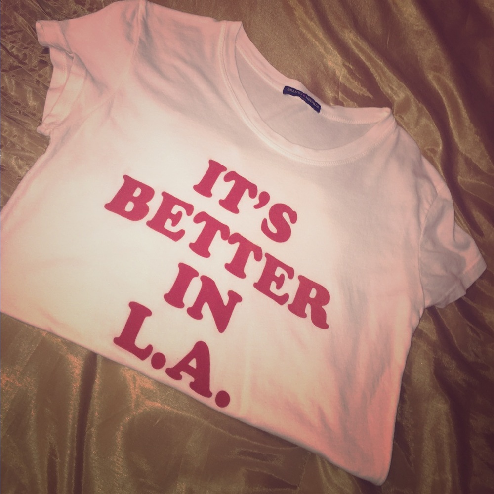 Brandy Melville white L.A. t-shirt NWOT