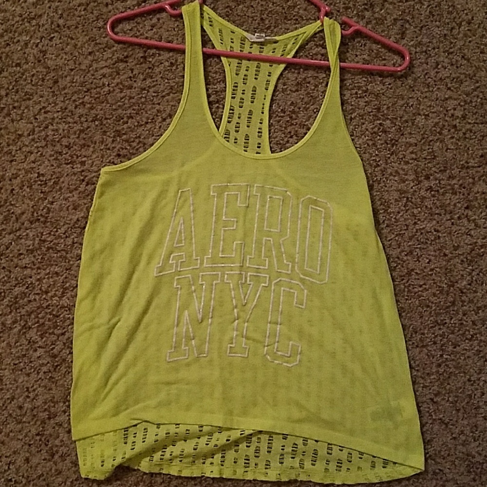 Neon yellow aero tank
