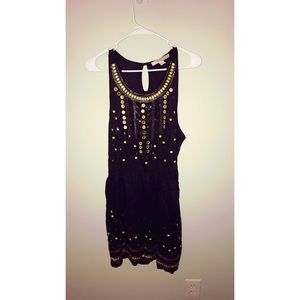 Forever 21 Black and Lime Green Beaded Dress