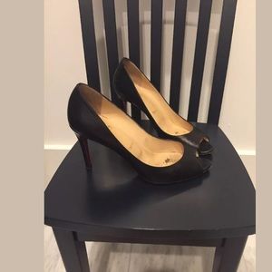 Christian Louboutin blk peep toe 85cm heel sz40