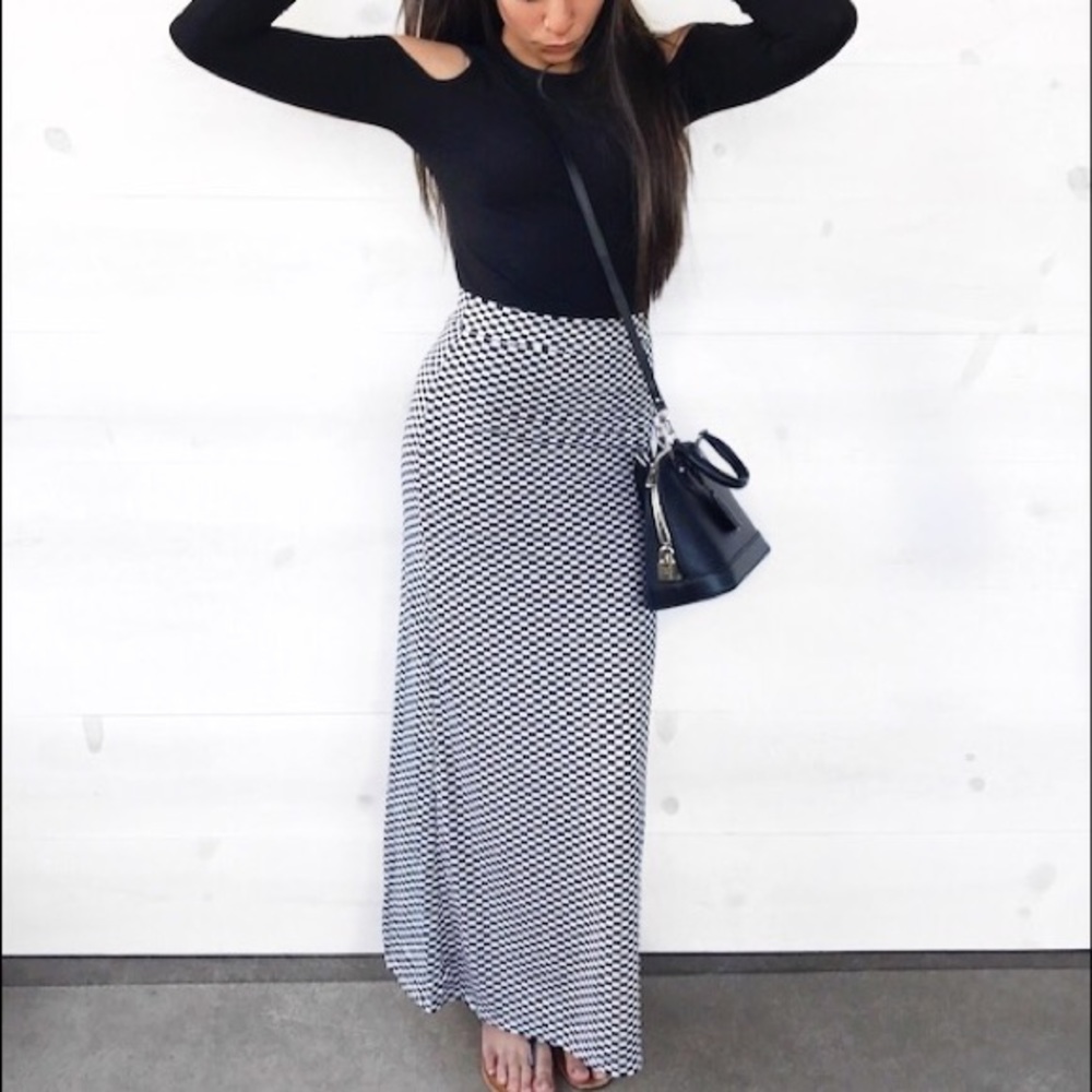 Checkered Maxi Skirt