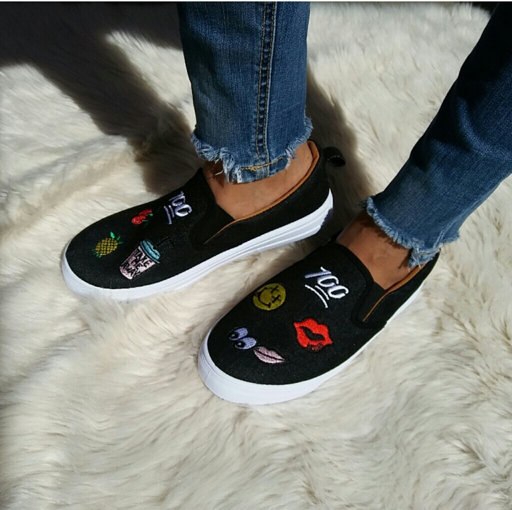 //The Iggy// Black denim patch work Sneakers - Picture 4 of 4