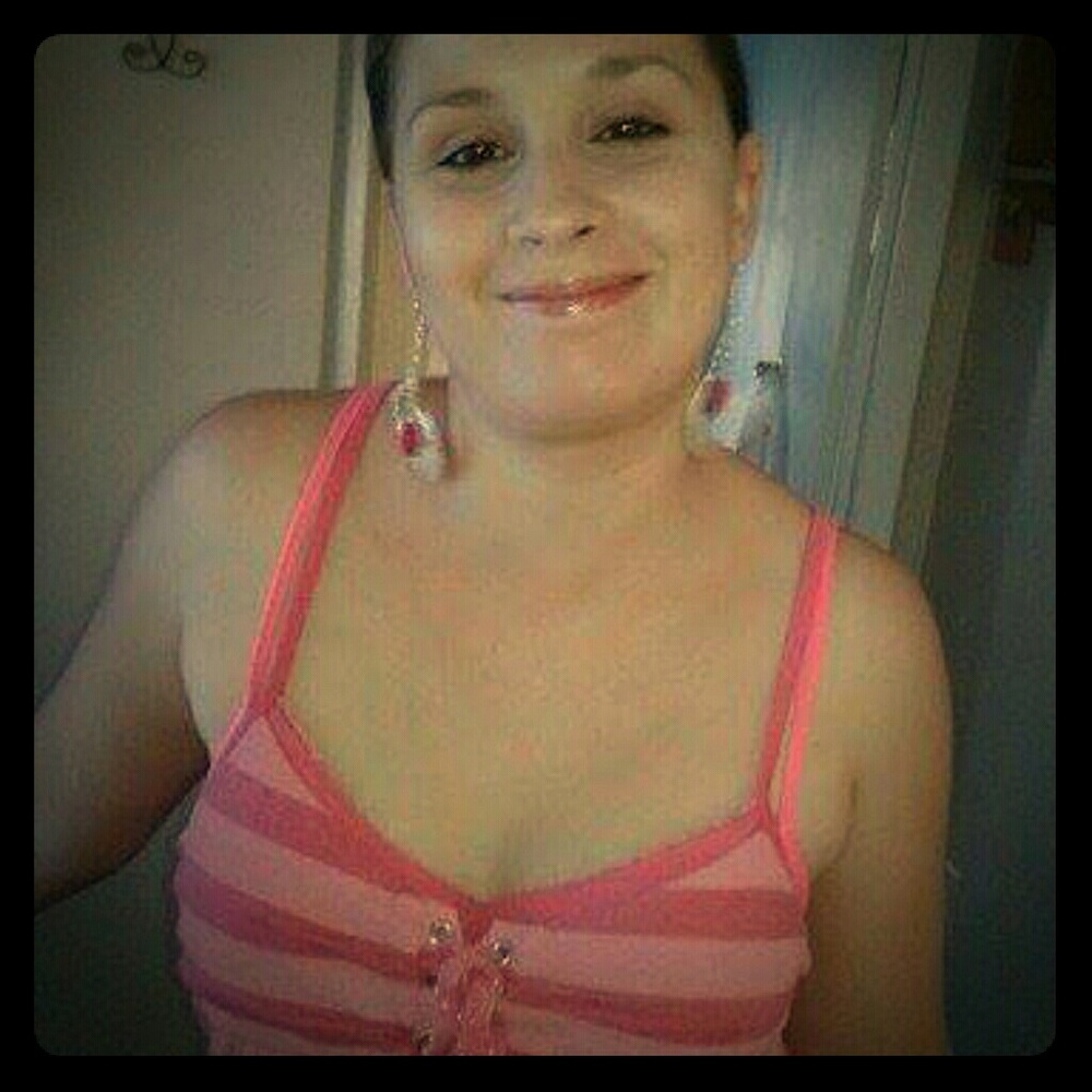 Pink stripe tank top