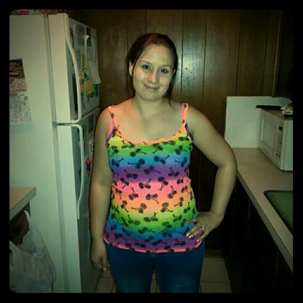 Rainbow print tank top