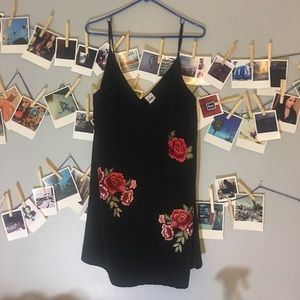 Selfie Leslie Rose Print Dress in Black