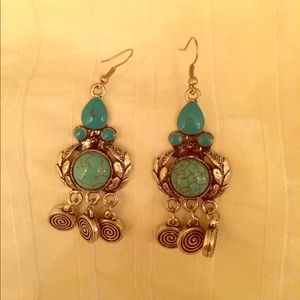 Turquoise and silver earrings