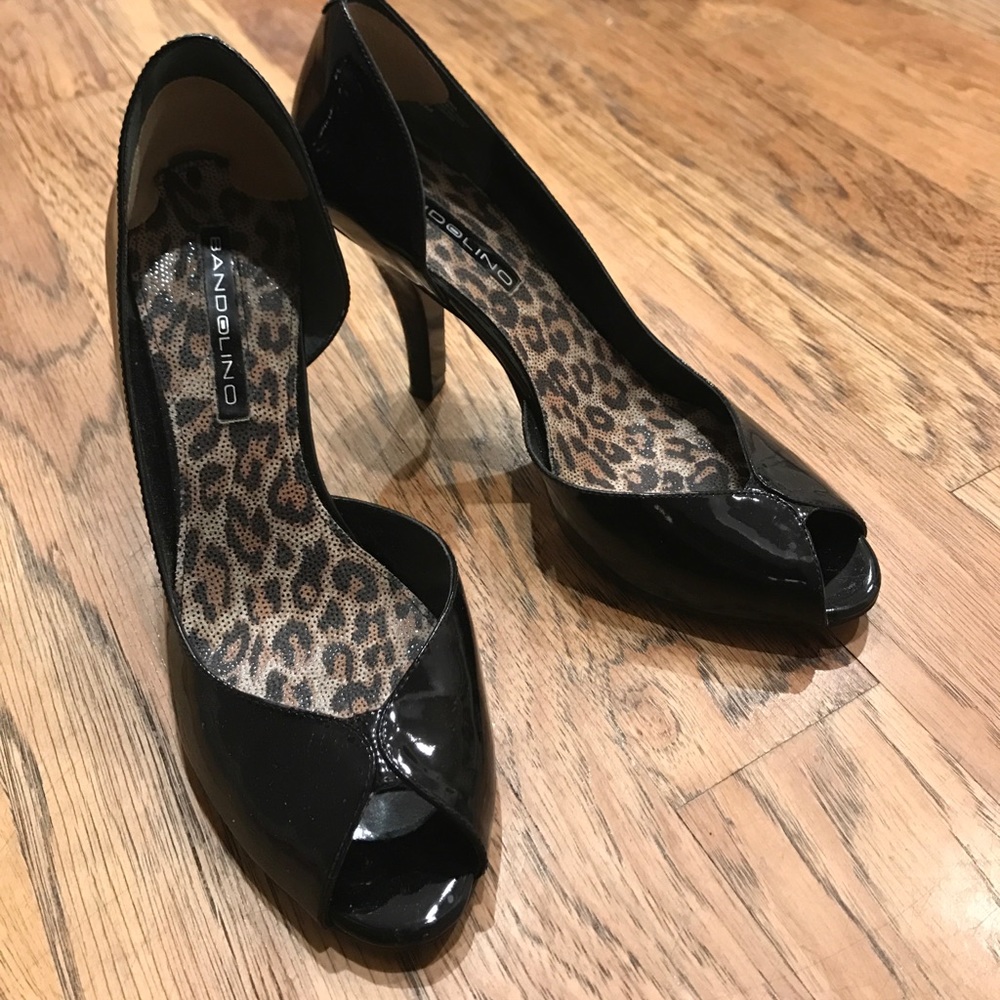 Bandolino Fabrina high heel peep toe black pumps