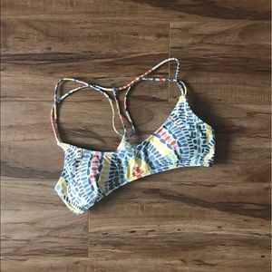 Bikini top w/ pattern & knit backing/Ripcurl Surf
