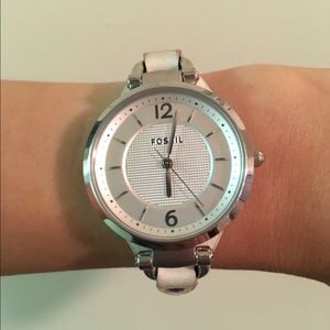 CLOSET CLOSING! White leather Fossil Watch