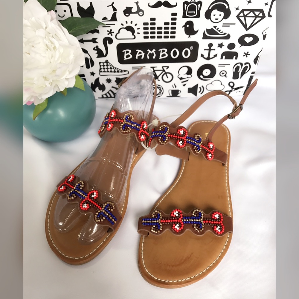 CLEAROUT SALE‼️‼️Bamboo Beaded two strap sandals