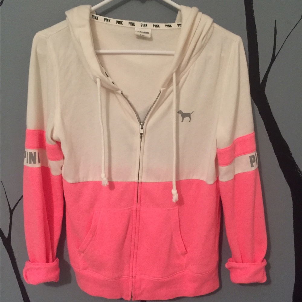 PINK VS TWO BLOCK HOODIE