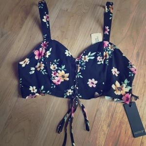 Black floral bralette