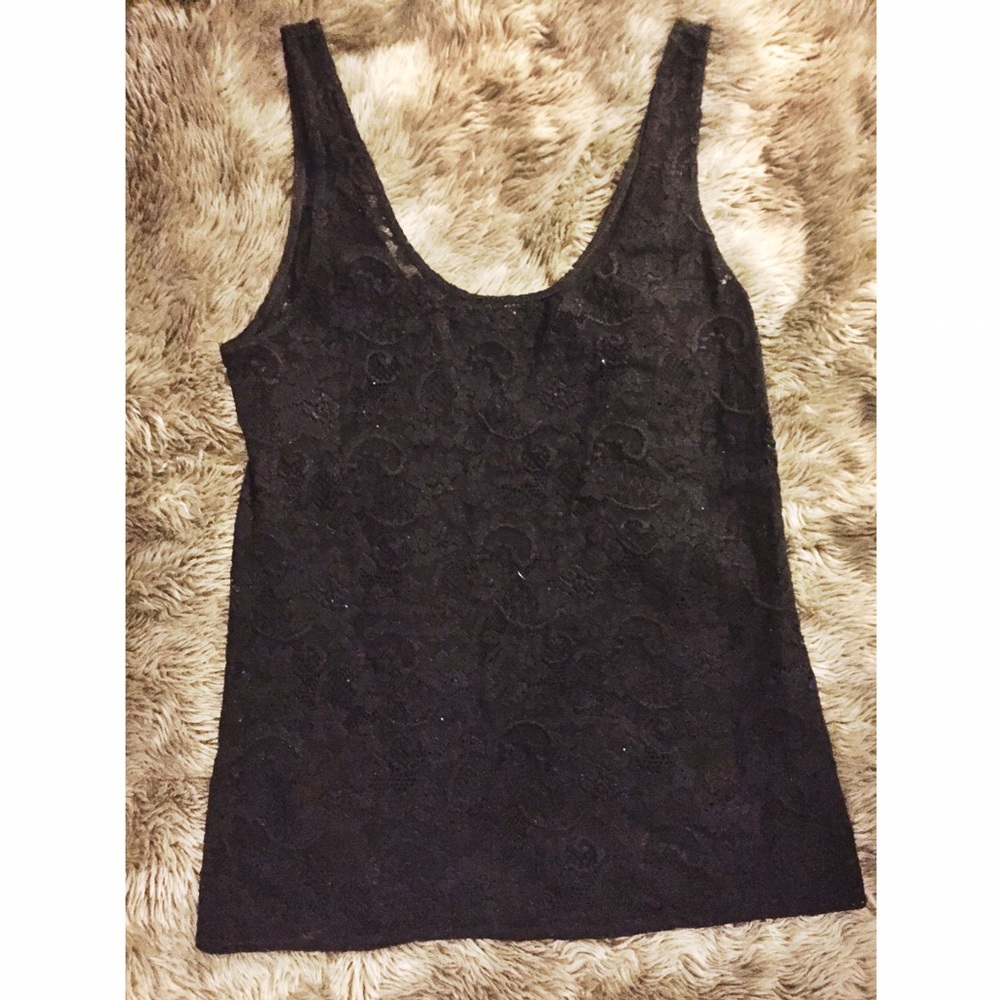 Lacy Black Tank