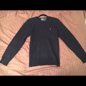 Navy Blue Ralph Lauren Lambs Wool Italian Sweater