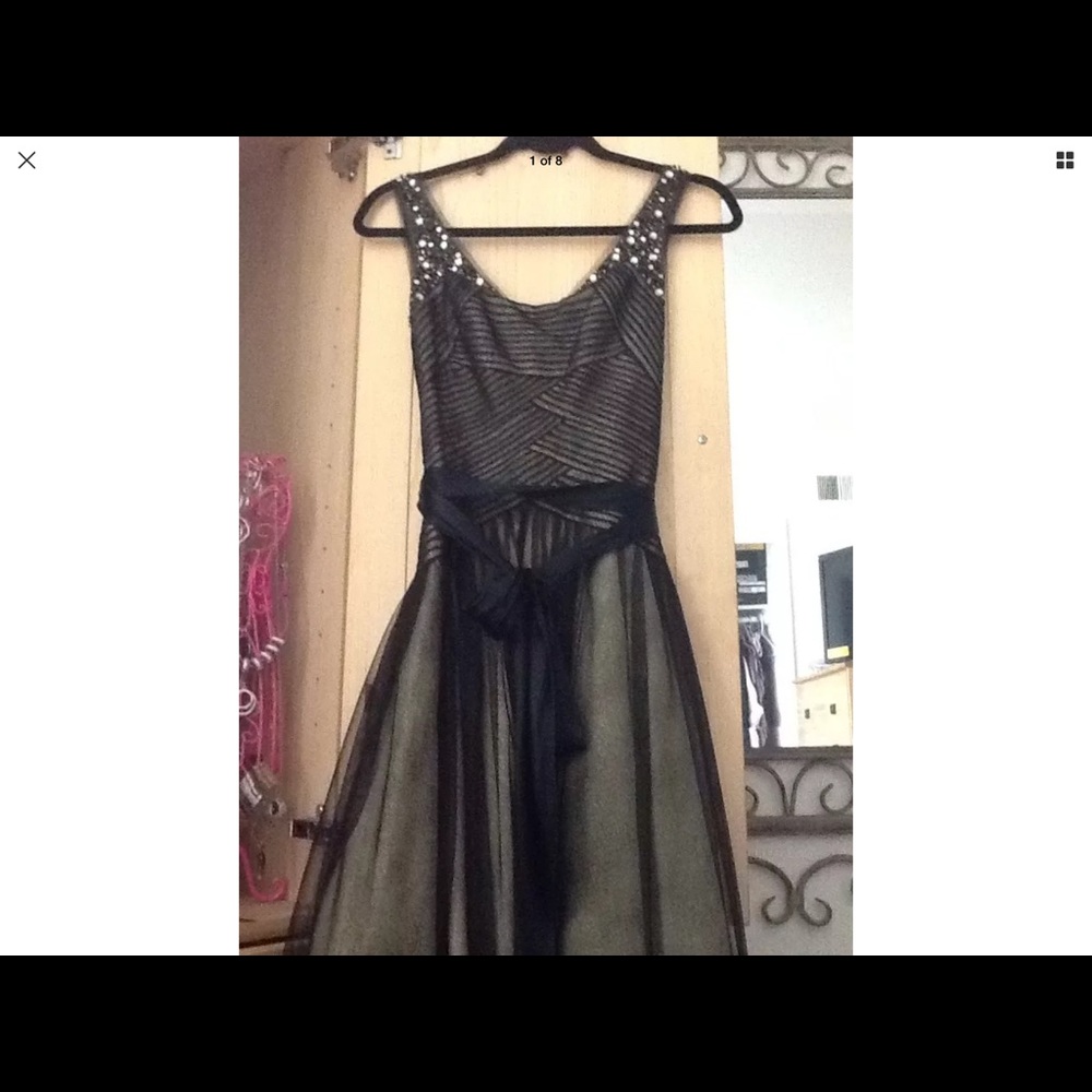 Black Tea length BCBG MAX AZRIA Tulle party DRESS