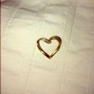 Gold and diamond (14k) heart pendent.