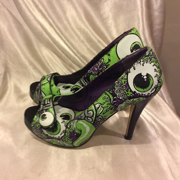 Iron Fist Green Peep Toe heels Oh No Size 8 - Picture 5 of 8