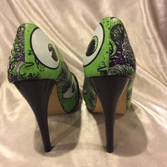 Iron Fist Green Peep Toe heels Oh No Size 8 - Picture 7 of 8