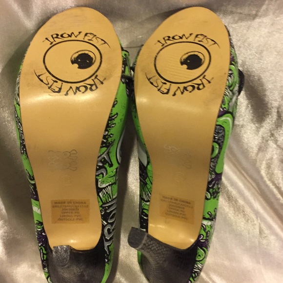 Iron Fist Green Peep Toe heels Oh No Size 8 - Picture 8 of 8
