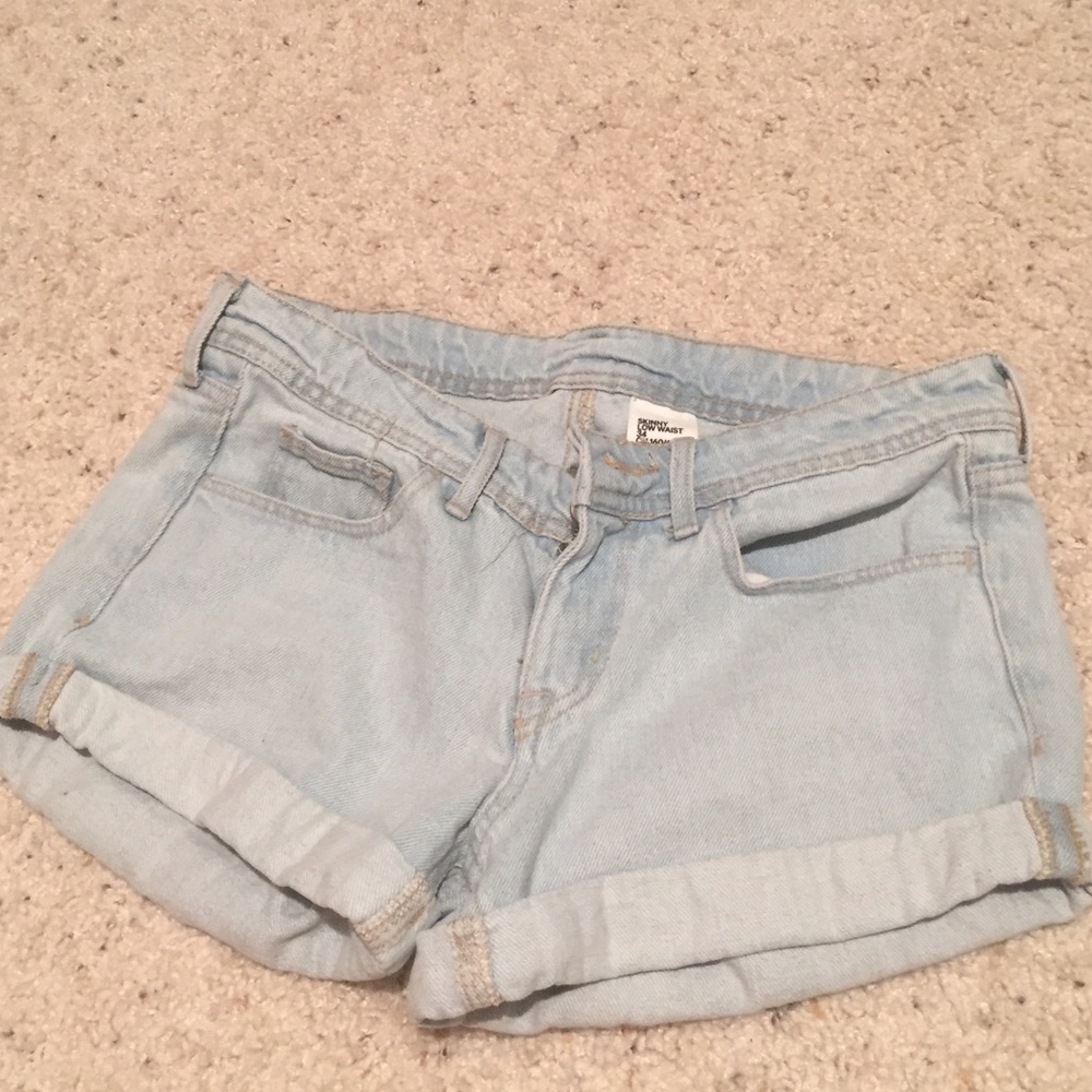 Perfect washed light jean shorts