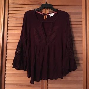 Burgundy long sleeve shirt