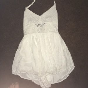 Abercrombie & Fitch white crochet romper