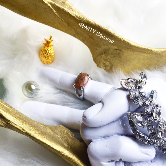 . {POLYCHROME JASPER} Faceted silver cocktail ring - Picture 3 of 8