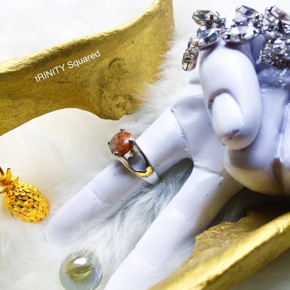 . {POLYCHROME JASPER} Faceted silver cocktail ring - Picture 4 of 8