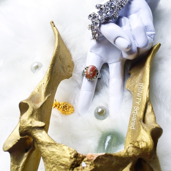 . {UNAKITE} Silver claw cocktail ring 7 - Picture 3 of 8