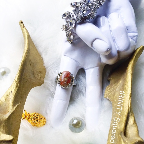 . {UNAKITE} Silver claw cocktail ring 7 - Picture 8 of 8