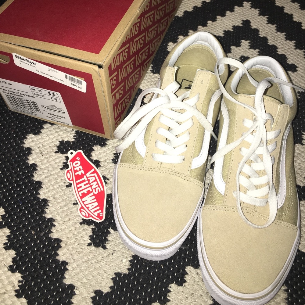 Vans old skool khaki true white 5.5 7